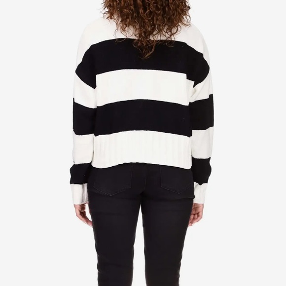 Sanctuary Black/White Stripe New Dream Stripe Sweater Oversized Knit Sz Medium - Picture 3 of 10